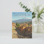 Taormina Italien Monte Etna Postkarte (Stehend Vorderseite)