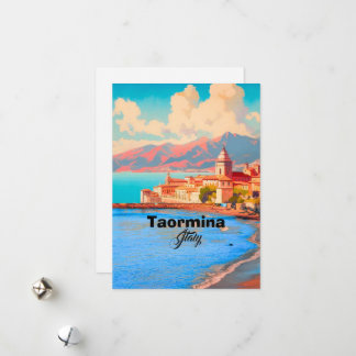 Taormina Italien Reise Postkarte, Taormina Reise K Feiertagskarte