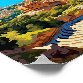 Taormina Italien Vintage Reise Illustration Poster (Ecke)