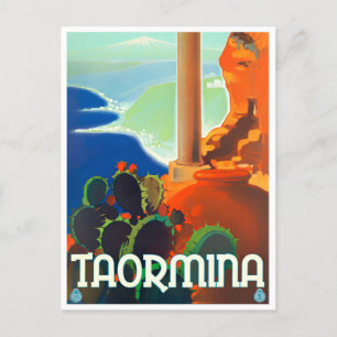 Taormina Italien Vintage-Reise Postkarte