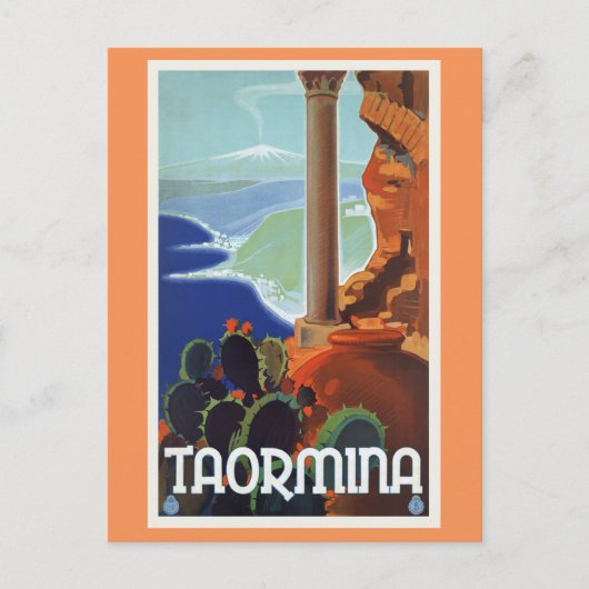 Taormina Italien Vintage Reisen Europa Postkarte (Vorderseite)