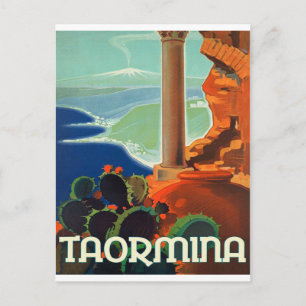 Taormina, Landschaft, Italien, Vintage Postkarte