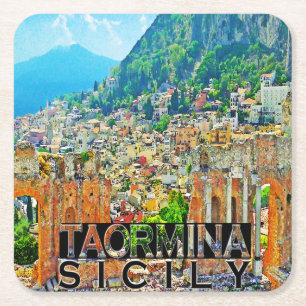 Taormina Rechteckiger Pappuntersetzer