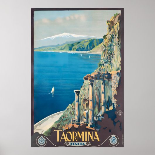 Taormina Sicily Italy Vintage Travel Poster (Vorne)