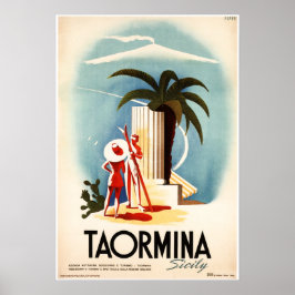 TAORMINA SICILY Theatro Antico Alte Italien Reisen Poster
