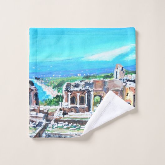 Taormina, Sizilien Badhandtuch Set (Waschlappen)