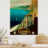 Taormina, Sizilien, Italien, Aussicht auf die Küst Poster (Küche)
