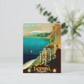 Taormina, Sizilien, Italien, Aussicht auf die Küst Postkarte (Stehend Vorderseite)