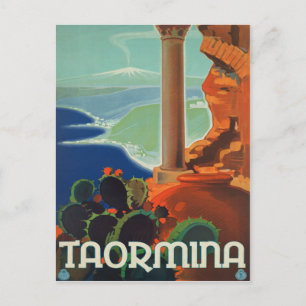 Taormina Sizilien Italien Vintage-Reiseposter Postkarte