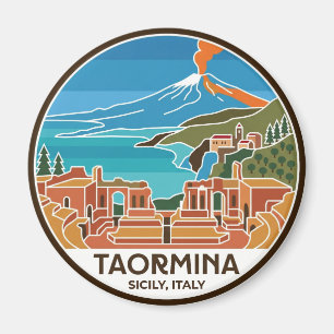 Taormina und Mount Etna Italien Magnet