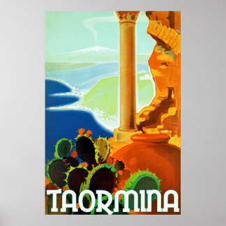 Taormina ~ Vintage italienische Reise Poster