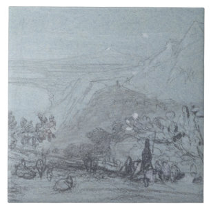 Taormina, "von den Ansichten von Sizilien" (Kreide Fliese