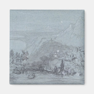 Taormina, "von den Ansichten von Sizilien" (Kreide Magnet