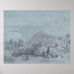 Taormina, "von den Ansichten von Sizilien" (Kreide Poster