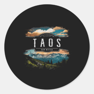 Taos Berge New Mexico Wandern Outdoor Vintage Runder Aufkleber