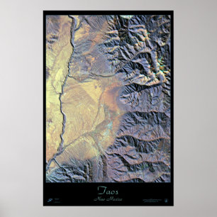 Taos, das Satellitenposter von New Mexico Poster