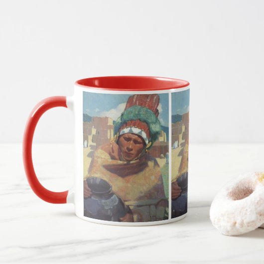 Taos Indian Hola Water Jug by Blumenschein Tasse (Mit Donut)