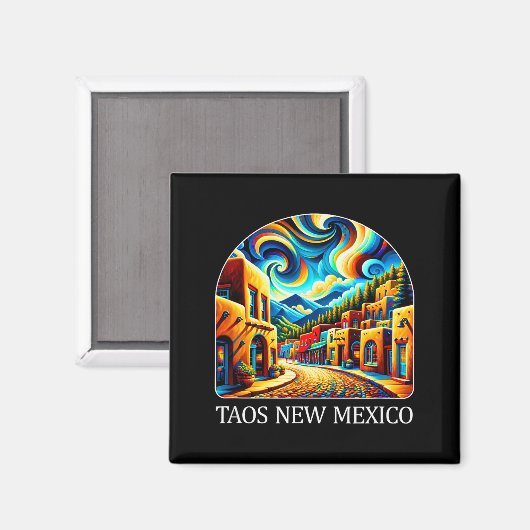 Taos New Mexico - Expressionism Art - Magnet (Vorderseite/Rückseite)