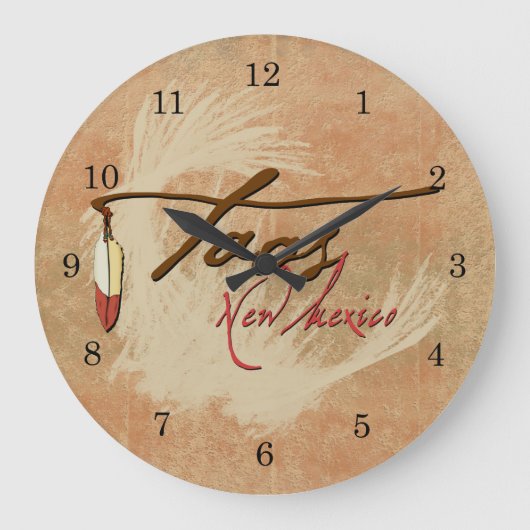 Taos, New Mexico Große Wanduhr (Vorderseite)