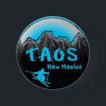 Taos New Mexico künstlerischer Skifahrer Button<br><div class="desc">Taos New Mexico künstlerischer Skifahrer</div>