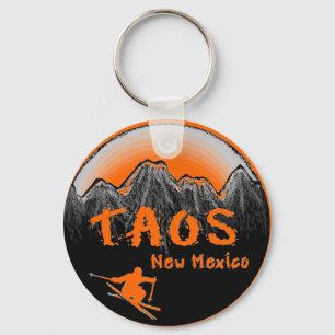 Taos New Mexico künstlerischer Skifahrer Schlüsselanhänger
