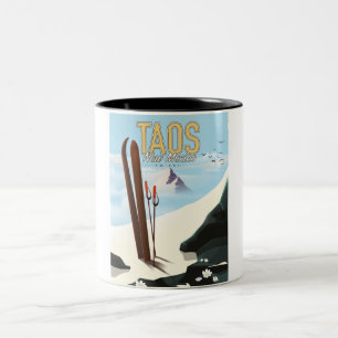 Taos New Mexico Skiposter Zweifarbige Tasse