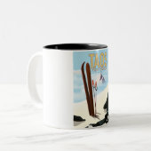 Taos New Mexico Skipposter Zweifarbige Tasse (Vorderseite Links)