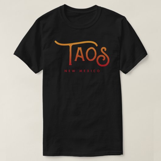 Taos New Mexico Typografisches Design T-Shirt (Design vorne)