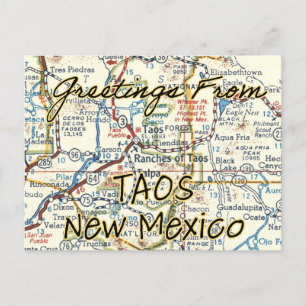 Taos New Mexico Vintage Karte