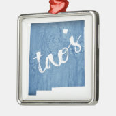 Taos New Mexico Wood Grain Ornament Aus Metall (Links)