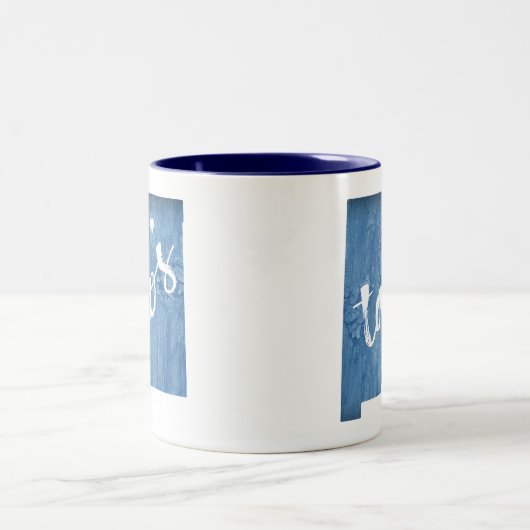 Taos New Mexico Wood Grain Zweifarbige Tasse (Mittel)