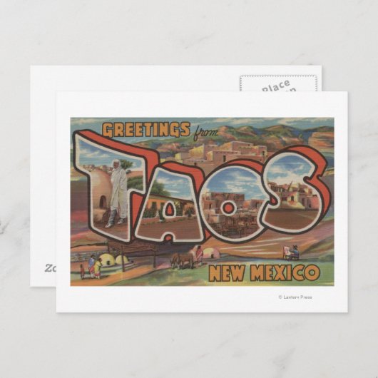 Taos, New MexicoGroße BriefszenenTaos, NM 2 Postkarte (Vorne/Hinten)