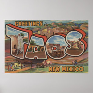 Taos, New MexicoGroße BuchstabenszenenTaos, NM Poster