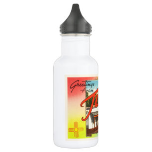Taos New-Mexiko Nanometer alte Vintage Edelstahlflasche