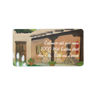 Taos Patio ~ Landschaft Adressaufkleber