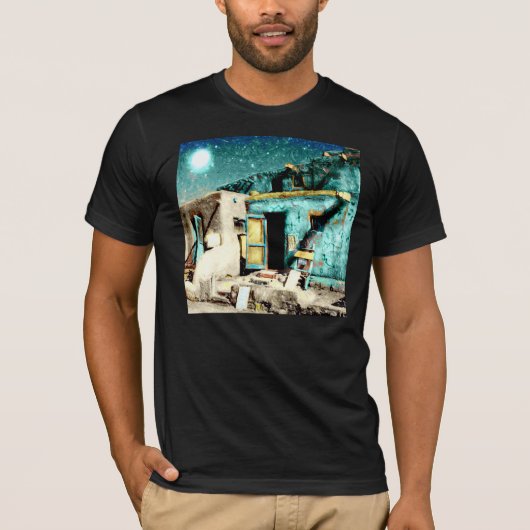TAOS PUEBLO GEÄNDERTER FOTO-T - SHIRT (Vorderseite)