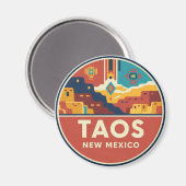 Taos Pueblo New Mexico Magnet (Vorderseite/Rückseite)