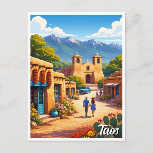 Taos Pueblo New Mexico Postkarte (Vorderseite)