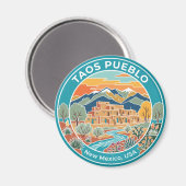 Taos Pueblo USA Magnet (Vorderseite/Rückseite)