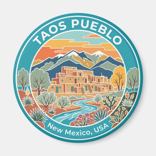 Taos Pueblo USA Magnet (Vorne)