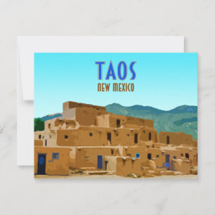 Taos Pueblos New Mexico Vintag Flat Card