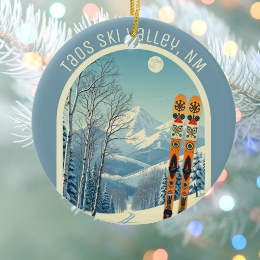 Taos Ski Valley New Mexico ski souvenir  Keramik Ornament