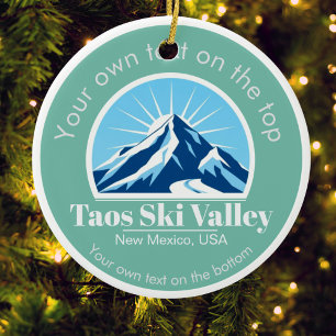Taos Ski Valley New Mexico usa Skigebiet Medaille Keramik Ornament