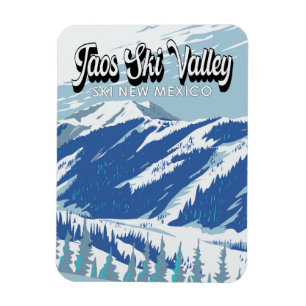 Taos Ski Valley Skigebiet Winter New Mexico Vintag Magnet