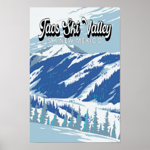 Taos Ski Valley Skigebiet Winter New Mexico Vintag Poster