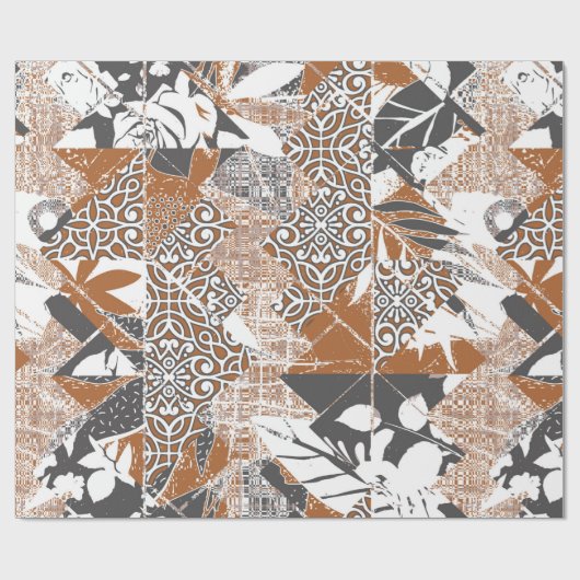 Tapa-Tribal im hawaiianischen Stil, abstrakter Pat Geschenkpapier (Flach)