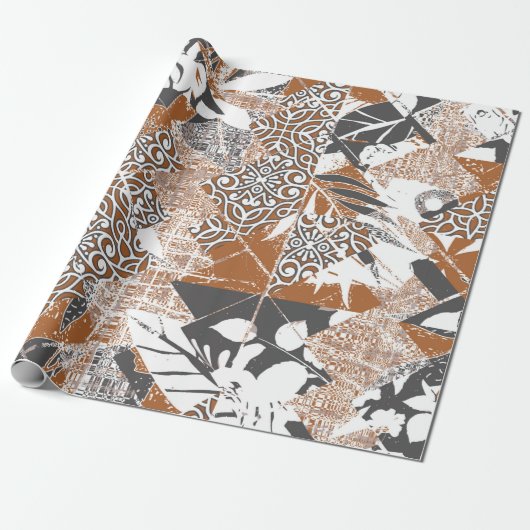 Tapa-Tribal im hawaiianischen Stil, abstrakter Pat Geschenkpapier (Ungerollt)