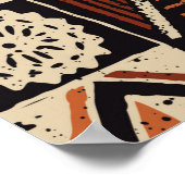 Tapa-Tribal im hawaiianischen Stil, abstrakter Pat Poster (Ecke)