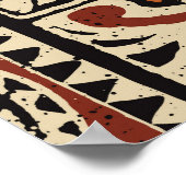 Tapa-Tribal im hawaiianischen Stil, abstrakter Pat Poster (Ecke)