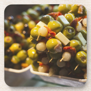 Tapas aus gefüllten Oliven Getränkeuntersetzer